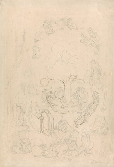 The Gambols of Ghosts According with Their Affections Previous to the Final Judgement by William Blake